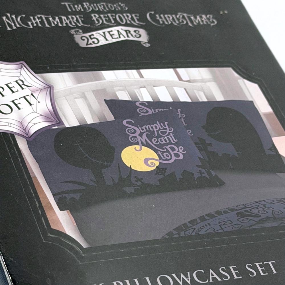Rare! Disney Pillowcase his and hers Set New Nightmare Before Christmas 2pk - Picture 5 of 6